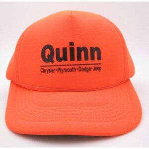 Vtg Quinn Chysler Plymouth Dodge Jeep Dealership Snapback Trucker Hat (B)